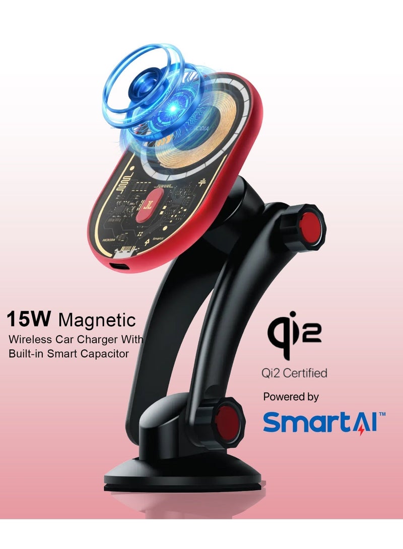 Microdia SNAPDrive Visi.Chiron 15W Wireless Car Charger w/Super Capacitor, RED American Brand since 1991 - Image 2